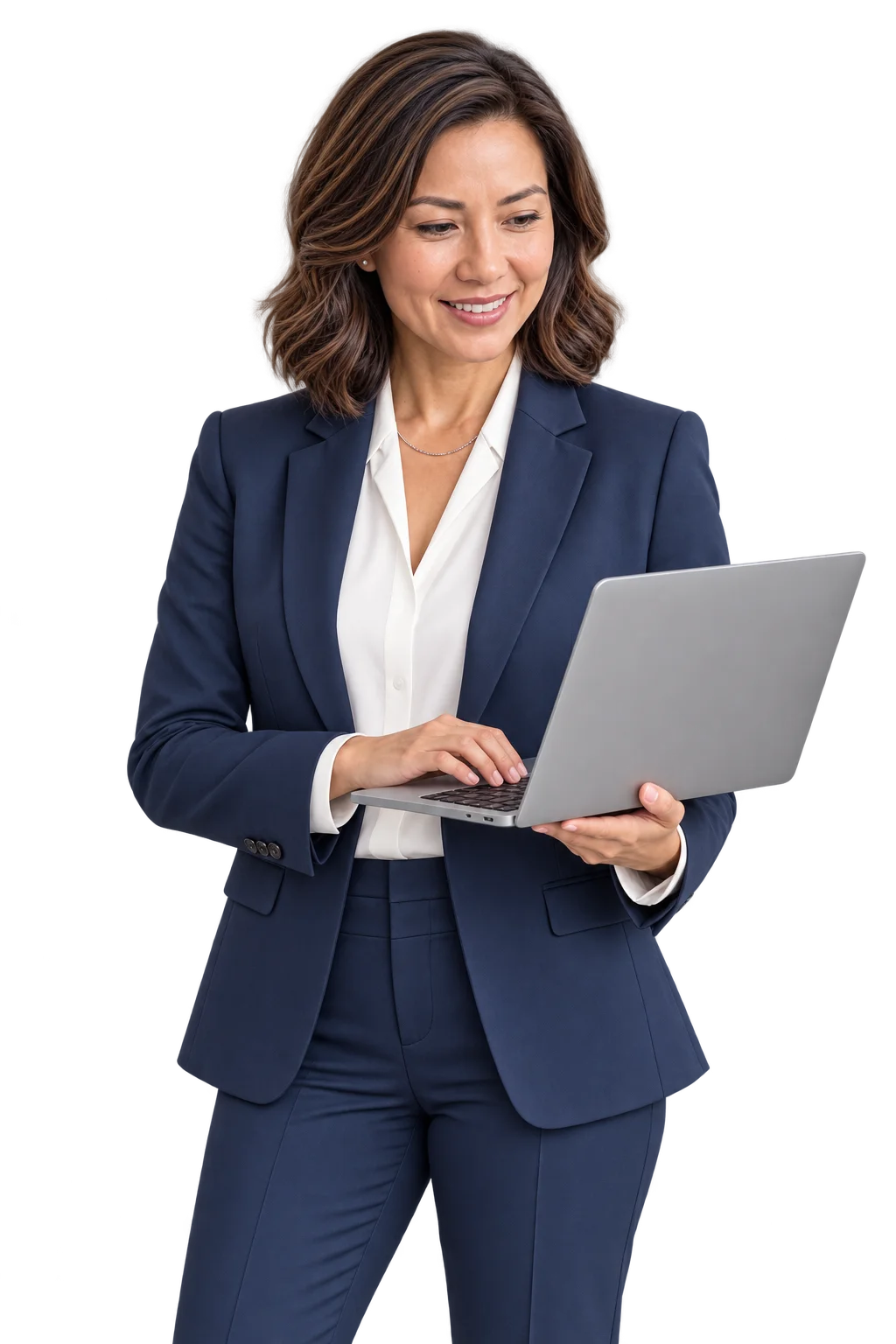 An HQ medical director working on a laptop